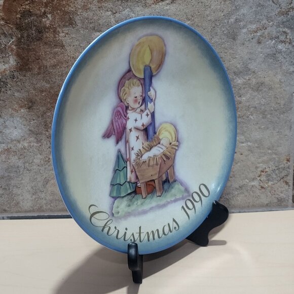 Schmid Hummel Christmas 1990 Angels Light Decorative Wall Hanging Plate - Picture 9 of 11